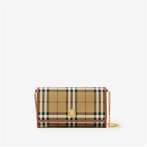 Check Chain Strap Wallet in Vintage check 